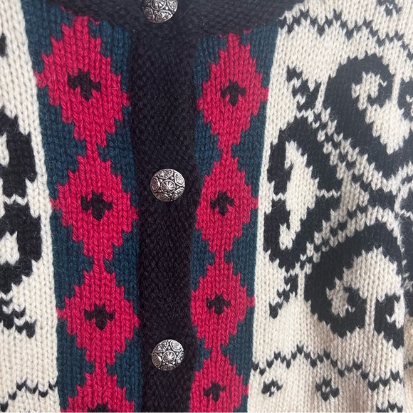 SEYCHELLE Nordic Style Vtg Cardigan Wool Sweater M - Picture 6 of 6